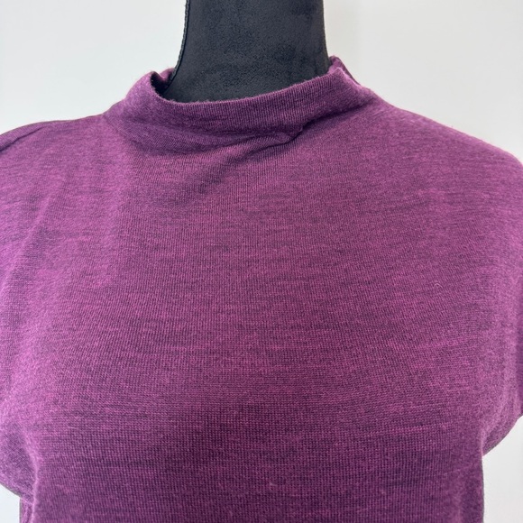 Cynthia Rowley Extra Fine Merino Wool Top Plum - Picture 3 of 8